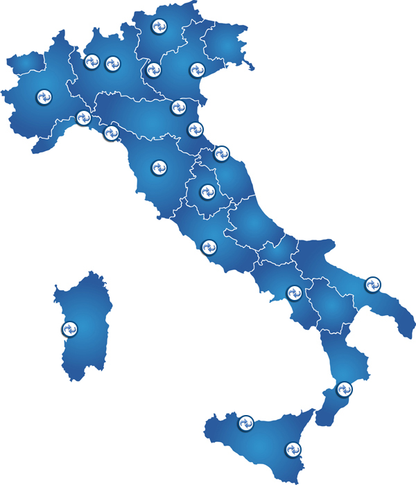 Mappa Network filiali, rete distribuzione e depositi Mazzocco srl
